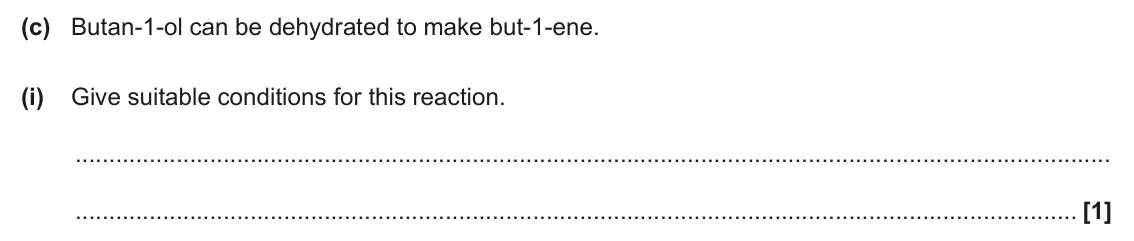 June 2025 Paper 1, question 32(c)(i): Give suitable conditions for this reaction. [1]