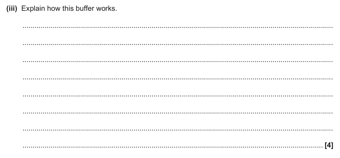 June 2025 Paper 1, question 34(a)(iii): Explain how this buffer works. [4]