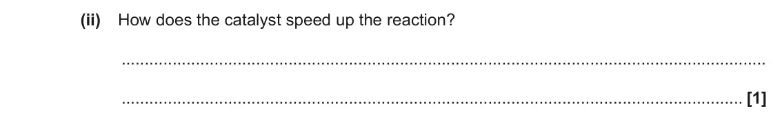 November 2020 Paper 1, question 31(b)(ii): How does the catalyst speed up the reaction? [1]