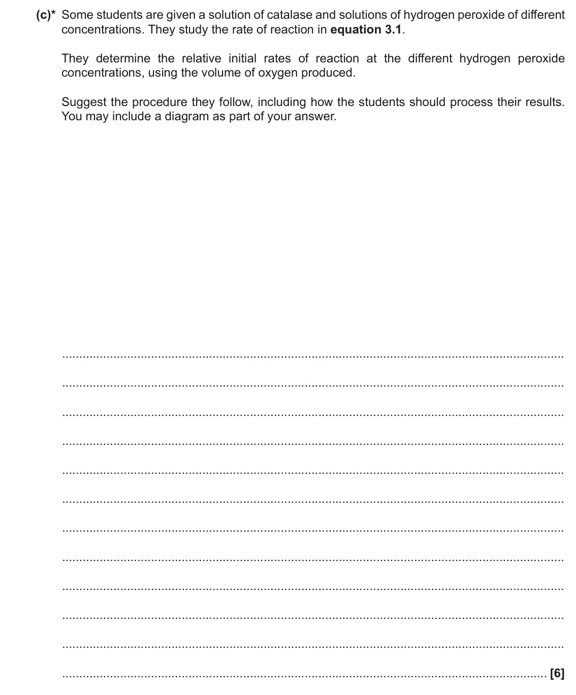 June 2018 Paper 2, question 3(c): Why does human hair turn grey? Studies have shown that this is caused by lower levels of the enzyme catalase in hair follicles. Catalase catalyses the breakdown