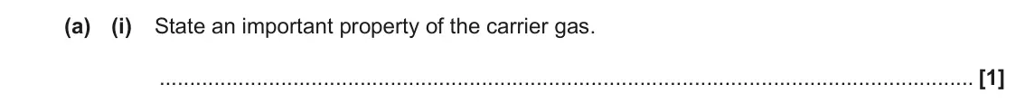 November 2021 Paper 2, question 1(a)(i): State an important property of the carrier gas. [1]