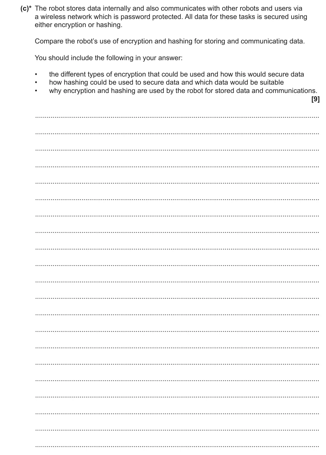 June 2023 Paper 1, question 4(c): A team of programmers create a robot that will be used in a factory. The robot will be able to do the work of multiple humans. The programmers discuss whether t