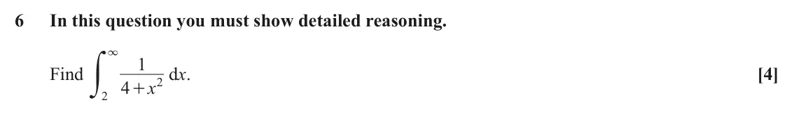 June 2019 Core Pure, question 6: In this question you must show detailed reasoning. 3 y 1 Find d x . [4] 2 4 x + 2