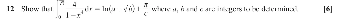 November 2020 Pure Core 1, question 12: ^ h < 4 3 r 12 Show that d x ln a b where a, b and c are integers to be determined. [6] = + + c 4 1 x - 0